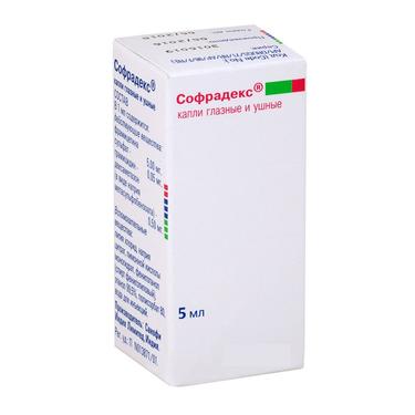 Софрадекс капли глазные и ушные 5 мл
