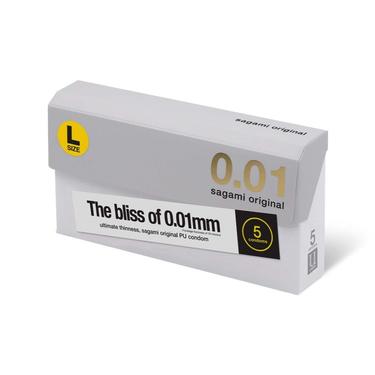 Sagami Original 0,01 Презервативы полиуретановые размер L 5 шт