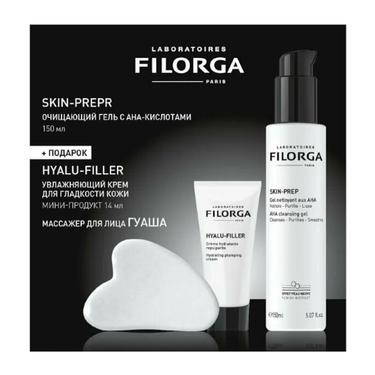 Filorga Набор Skin-Prep гель + Hyalu-Filler крем + массажер Гуаша