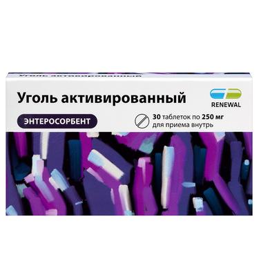 Уголь активированный Реневал таблетки 250 мг 30 шт