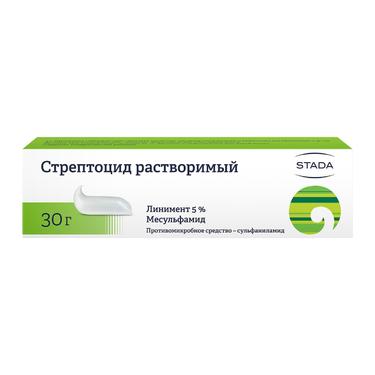 Стрептоцид растворимый 5% линимент для наружного применения 30 г