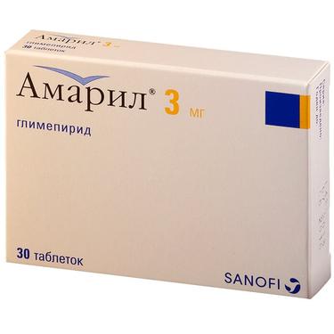 Амарил 3 мг таблетки 30 шт
