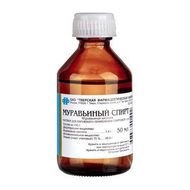 Муравьиный спирт 1,4% раствор спиртовой для наружного применения 50 мл