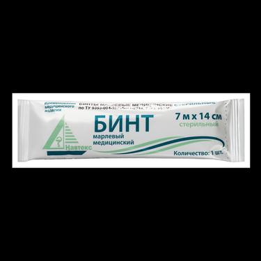Навтекс Бинт марлевый медицинский стерильный 7м х 14 см