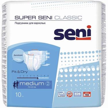 Seni Super Classic Подгузники для взрослых размер M 10 шт