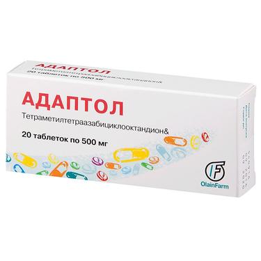 Адаптол 500 мг таблетки 20 шт