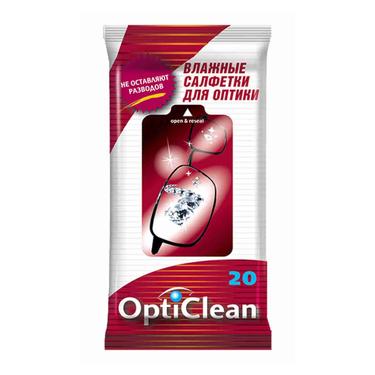 OptiClean Салфетки влажные для оптики 20 шт