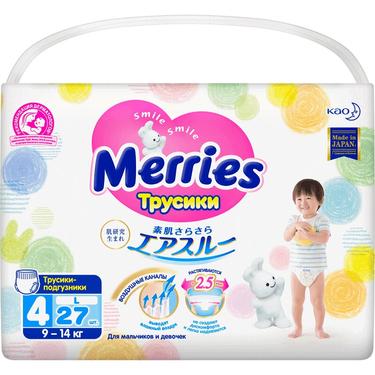 Merries 4 Подгузники-трусики детские 9-14 кг 27 шт