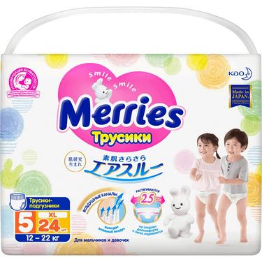 Merries 5 Подгузники-трусики детские 12-22 кг 24 шт