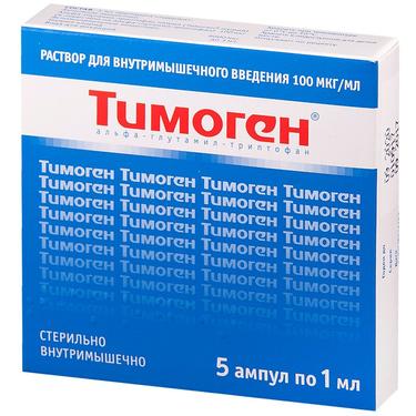 Тимоген 100 мкг/мл раствор для инъекций 1 мл 5 шт