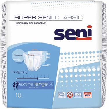 Seni Super Classic Подгузники для взрослых размер XL 10 шт