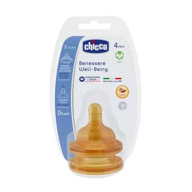 Chicco Well-Being Соска латексная физиологичная 4+ быстрый поток 2 шт