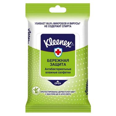 Kleenex Салфетки влажные антибактериальные Масло Ши-Алоэ 10 шт