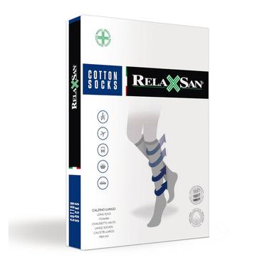 Relaxsan Гольфы компрессионные с хлопком мужские Cotton Socks 2 класс компресии размер 5 Черные