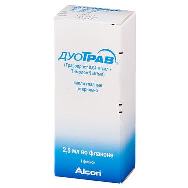 ДуоТрав 0,04 мг/мл+5 мг/мл капли глазные 2,5 мл