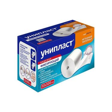 Унипласт Лейкопластырь фиксирующий на нетканной сетчатой основе 10 см х 500 см 1 шт