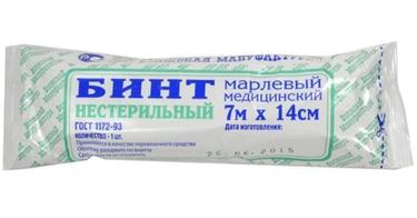 Бинт марл мед н/стер 7 м х 14 см инд.уп N1