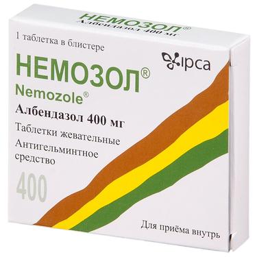 Немозол 400 мг таблетки жевательные 1 шт