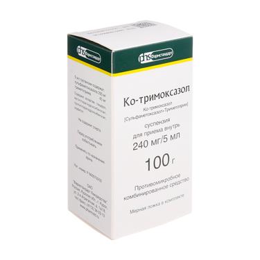 Ко-тримоксазол 240 мг/5 мл суспензия 100 г 80 мл