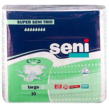 Seni Super Trio Подгузники для взрослых размер L 10 шт