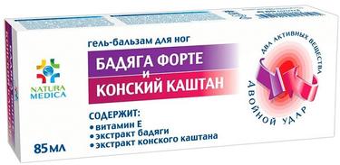 Натура Медика Бадяга форте и конский каштан гель-бальзам 85 мл