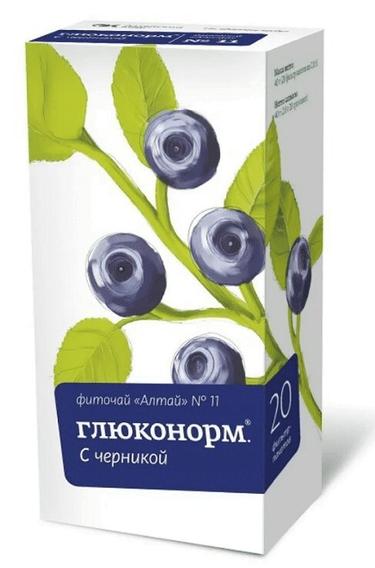 Фиточай Алтай № 11 Глюконорм Черника фильтр-пакеты 20 шт