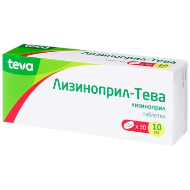 Лизиноприл-Тева 10 мг таблетки 30 шт