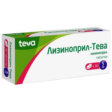 Лизиноприл-Тева 5 мг таблетки 30 шт