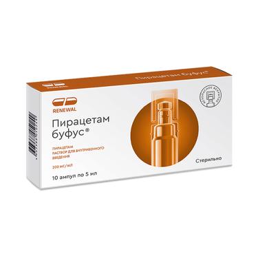 Пирацетам буфус 200 мг/мл раствор для инъекций 5 мл 10 шт