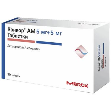 Конкор АМ 5 мг+5 мг таблетки 30 шт