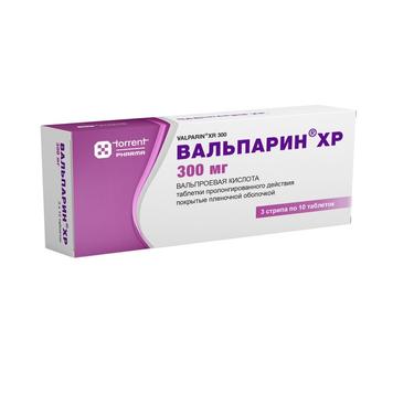 Вальпарин ХР 300 мг таблетки с пролонгированным высвобождением 30 шт