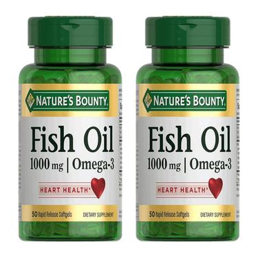 Набор 2Х Nature's Bounty Рыбий жир 1000 мг Омега-3 капсулы 50 шт