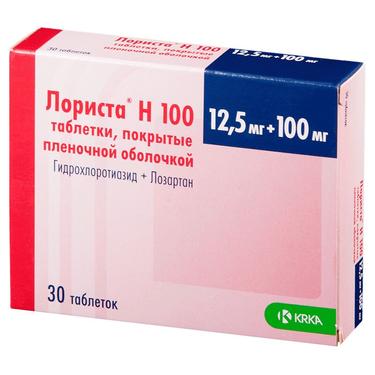 Лориста Н 100 12,5 мг+100 мг таблетки 30 шт