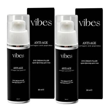 Набор 2Х Vibes Крем-филлер для кожи вокруг глаз Коллаген и Пептиды 30 мл
