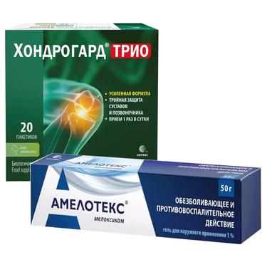 Набор Амелотекс 1% гель 50 г + Хондрогард Трио порошок Апельсин 6 г 20 шт