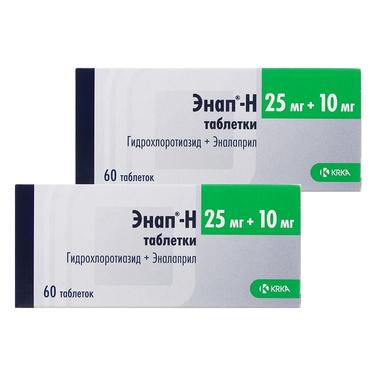 Набор 2Х Энап-H 25 мг+10 мг таблетки 60 шт