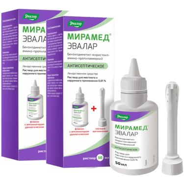 Набор 2Х Мирамед Эвалар 0,01% раствор для местного и наружного применения + вагинальная насадка 50 мл