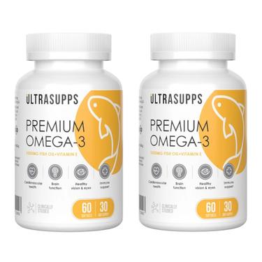 Набор 2Х Ultrasupps Премиум Омега-3 капсулы 60 шт