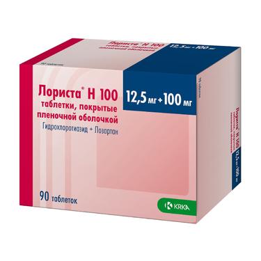 Лориста Н 100 12,5 мг+100 мг таблетки 90 шт