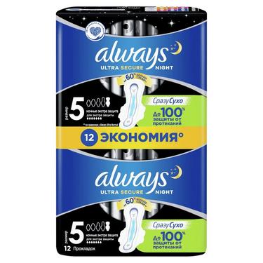 Always Ultra Прокладки гигиенические Ночные Экстра защита 12 шт