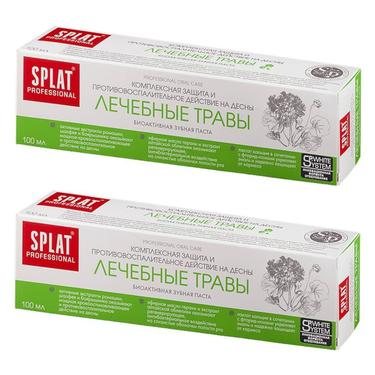 Набор 2Х Splat Professional Лечебные травы Зубная паста для защиты и восстановления десен 100 мл