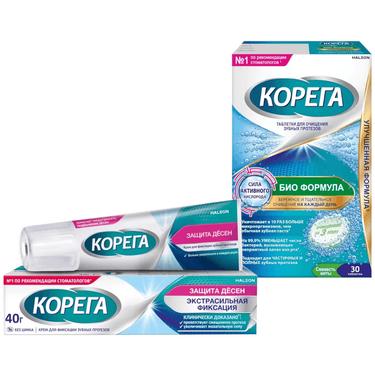 Набор Корега Защита десен Крем 40 г + Корега Био Формула Таблетки 30 шт