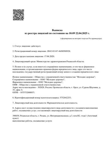 Превью лицензии