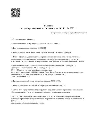 Превью лицензии