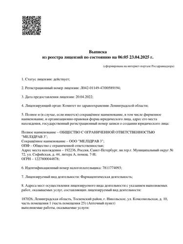 Превью лицензии