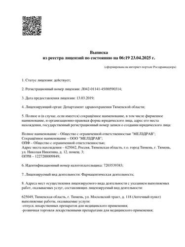 Превью лицензии