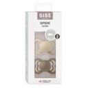 Bibs Supreme Пустышка силиконовая с 6 месяцев Vanilla-Dark Oak 2 шт