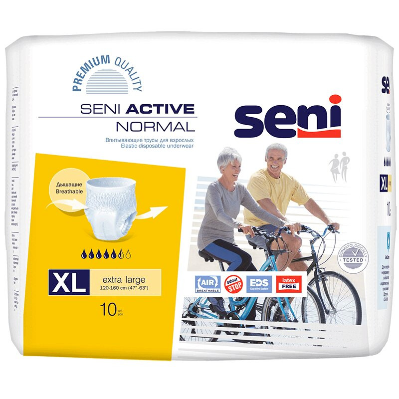 Seni Active Normal Подгузники-трусики для взрослых размер XL 10 шт