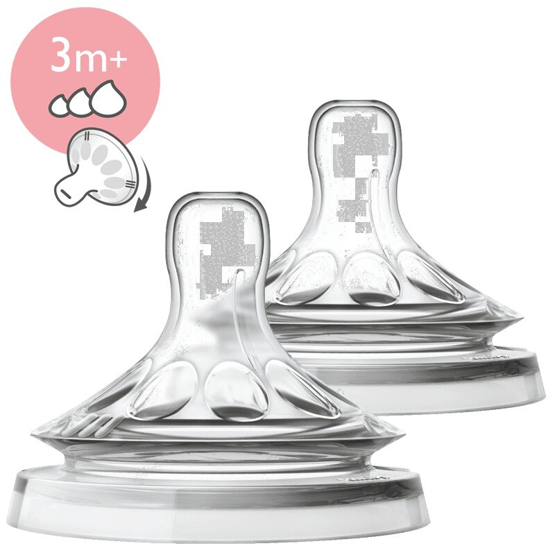 Philips Avent Natural Соска силиконовая переменный поток с 3 месяцев 2 шт