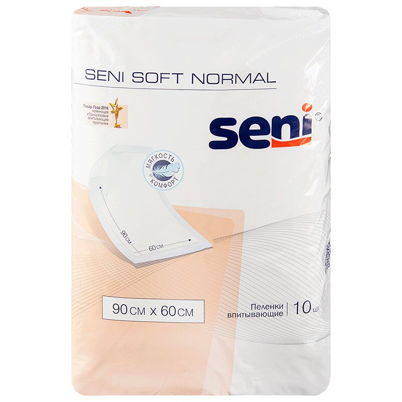 Seni Soft Normal Пеленки впитывающие одноразовые 60 см x 90 см 10 шт